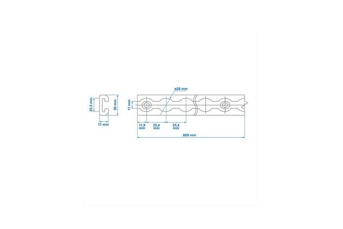 Șină cargo ProPlus 342176 pentru companii aeriene, șină cargo din aluminiu, 100 cm 