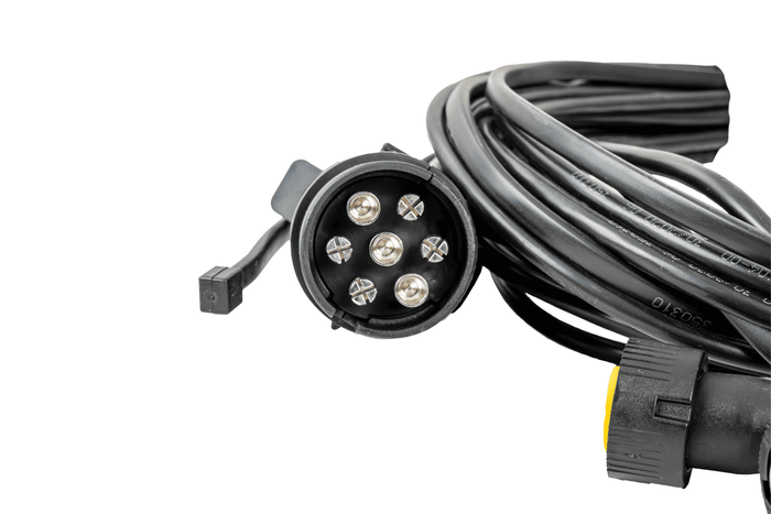 Set de lumini: lumini spate ASPÖCK MULTIPOINT V + lumini de degajare laterale ASPÖCK FLEXIPOINT I + cablaj ASPÖCK 4,5m 7-PIN