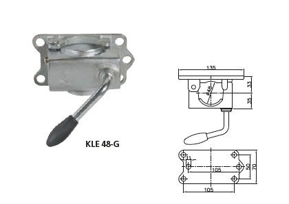 Roată jockey cu clemă din fontă WINTERHOFF ST48-200VB+KLE48-G 150kg 48mm 505-725mm