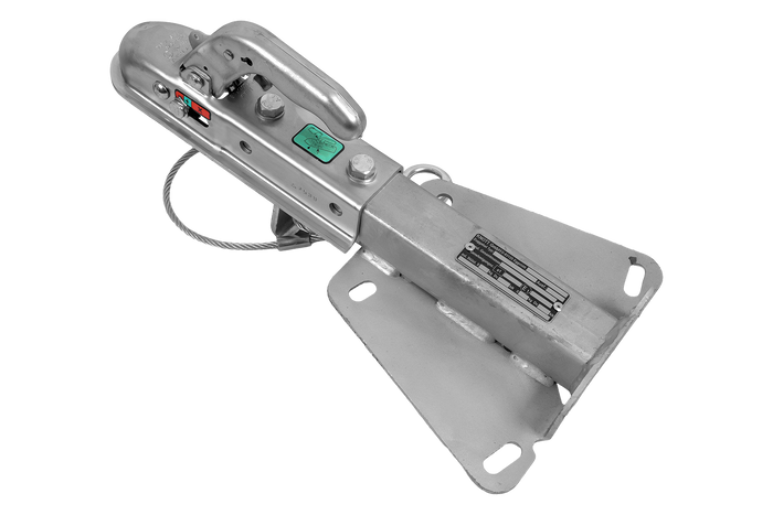 Cârlig sferic KNOTT KQ14-A+KZE7.5 pentru o remorcă de 750 kg cu bară de tractare în V