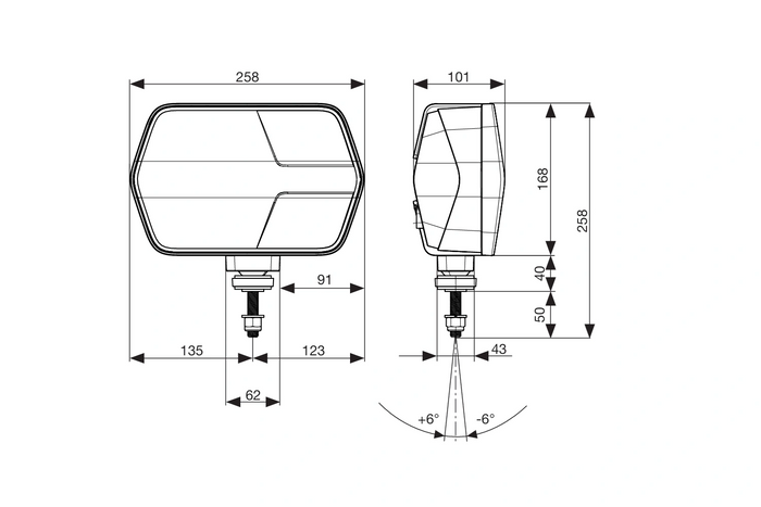 Faruri LED ASPÖCK LuxLED II cu 7 funcții, 6 pini, DEUTSCH DT06-6S stânga+dreapta