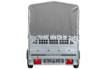 Remorcă auto pe arcuri 230x125 UNITRAILER GARDEN 230/R KIPP cu laterale din plasă, cadru H-800 și prelată gri