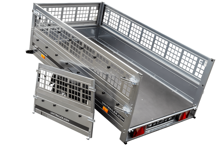 Remorcă ușoară 230x125 UNITRAILER GARDEN 230 KIPP cu laterale din plasă
