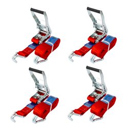 Set de patru benzi de transport UNITRAILER 4m/50mm/5t roșii cu tensionator
