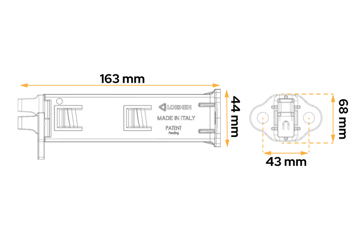 Set două cale de roată pliabile LOKHEN ORIGAMY 46 h: 190 mm / set cu mâner