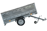 Remorcă auto 230x125 UNITRAILER GARDEN 230 KIPP cu laterale BIS și prelată gri