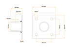 Suport extensibil cu adaptor UNITRAILER TJ5002+TJ5002A pentru remorcă platformă 1300 kg 560-940 mm