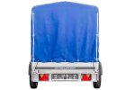 Remorcă auto pe arcuri 230x125 UNITRAILER GARDEN 230/R KIPP cu cadru H-1100 și capac albastru