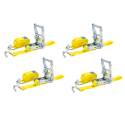 Set de patru curele de transport UNITRAILER cu tensionator 4m/25mm/1t galbene