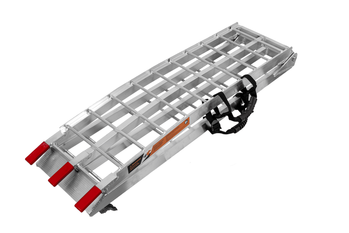Rampe pliabile UNITRAILER ALR002 rampe din aluminiu pentru remorci 221cm 680kg cu centură, set de 2