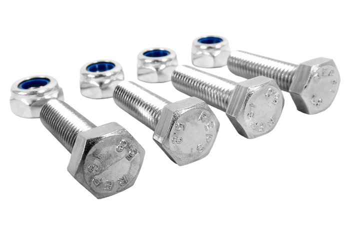 Set de 4x șuruburi hexagonale M8x30 și 4x piulițe autoblocante M8, șurub MARCOPOL clasa 5.8 DIN933