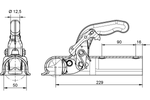 Cârlig cu bilă KNOTT K14-A pentru o remorcă de 1400 kg cu bară de tracțiune tubulară de 50 mm
