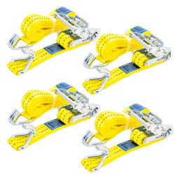 Set de patru benzi de transport galbene UNITRAILER 4m/35mm/2t cu tensionator