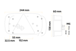 Lampă spate ASPÖCK Multipoint III cu baionetă, 5 pini, 6 funcții, dreapta