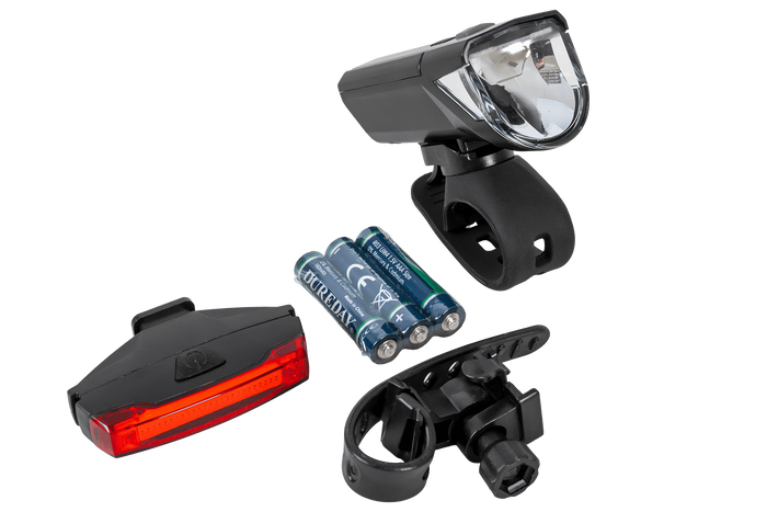 Set de lumini pentru bicicletă PROFEX 92618 Super Vision cu baterie (față și spate)