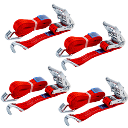 Set de patru benzi de transport UNITRAILER 6m/35mm/2t roșii cu tensionator