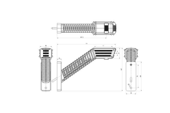 Lampă de poziție dreapta WAŚ 2552P W297.5.1 SPOT LED pe braț lung