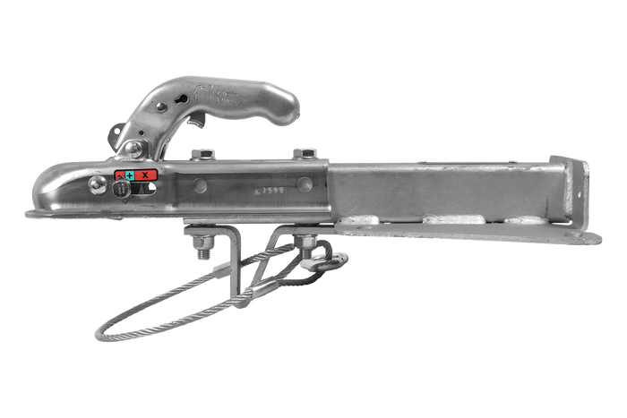 Cârlig sferic KNOTT KQ14-A+KZE7.5 pentru o remorcă de 750 kg cu bară de tractare în V