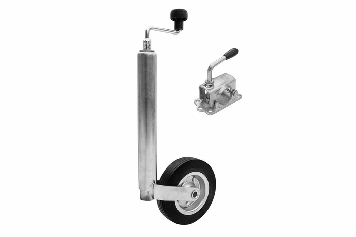 Roată jockey cu clemă din fontă WINTERHOFF ST48-200VB+KLE48-G 150kg 48mm 505-725mm